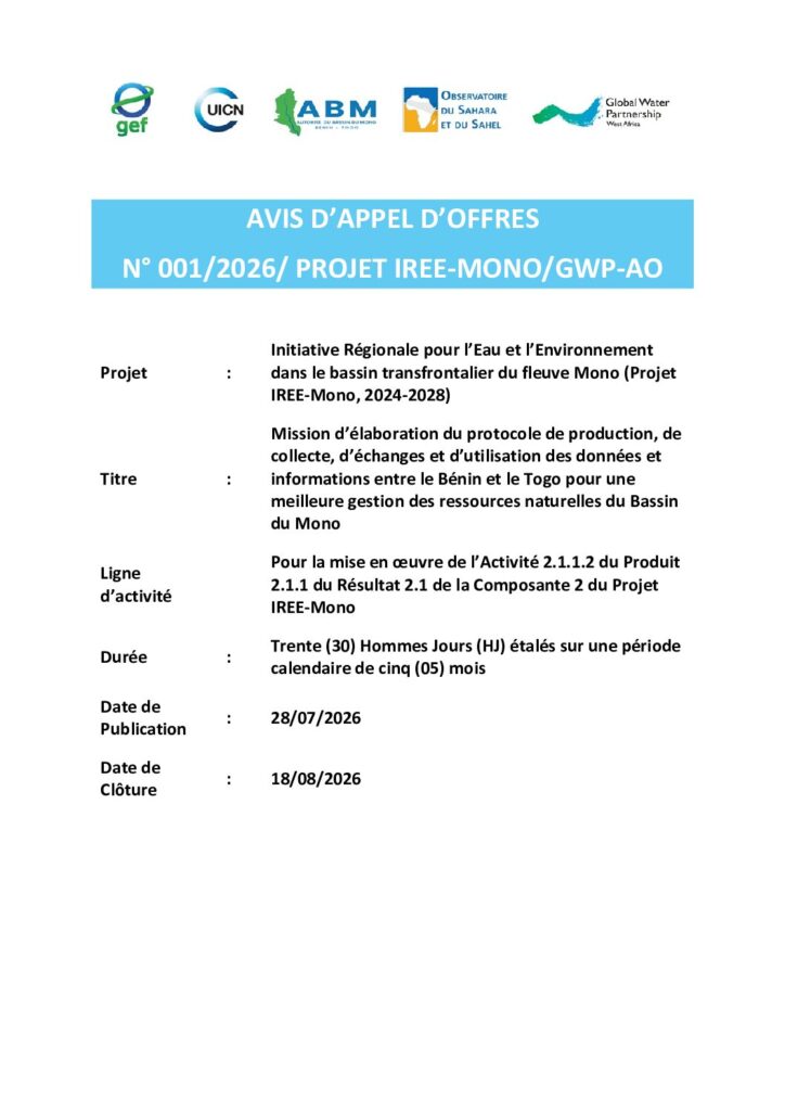 Avis Appel Offre_protocole de partage de données bassin du Mono _Rev Finale