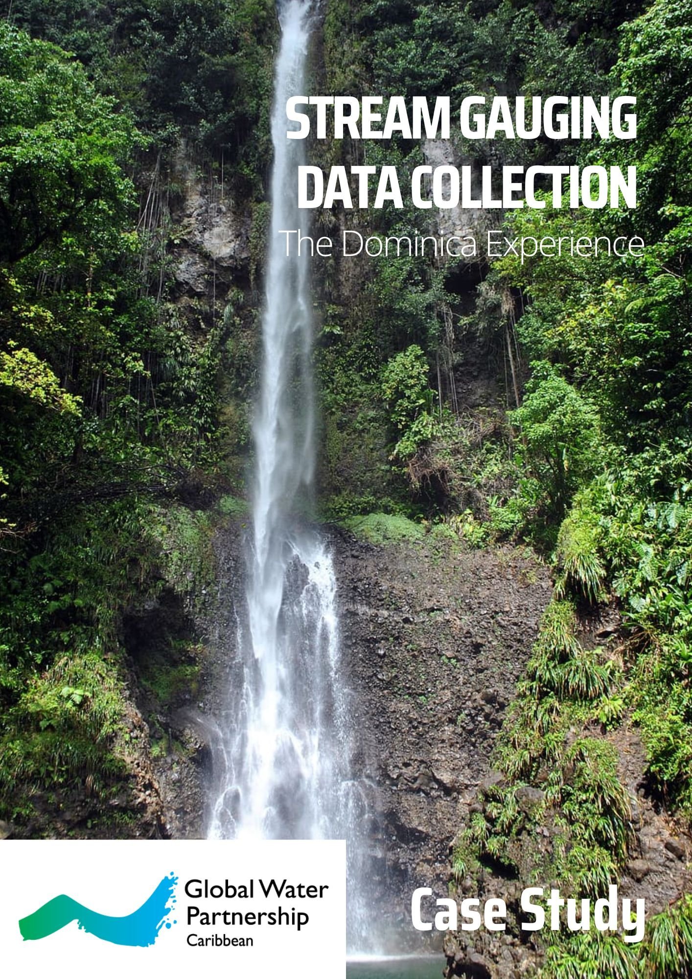 Image of a waterfall with the title of the case study in white text