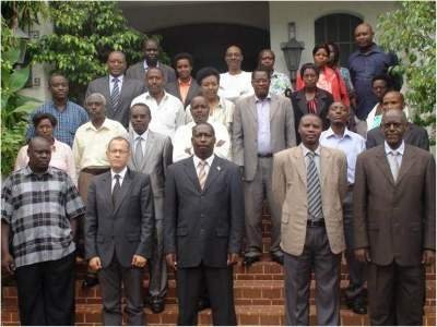 Burundi Group Photo with the honorable Minister of Water Environment, Land Management and Urban Planning in the center to his right there is FAO Country Director Burundi Group Photo with the honorable Minister of Water Environment, Land Management and Urban Planning in the center to his right there is FAO Country Director
